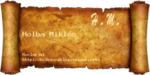 Holba Miklós névjegykártya